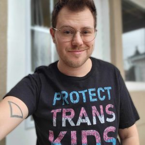 Protect Trans Kids Tee - Stevie's Safe Space - Markus Bones