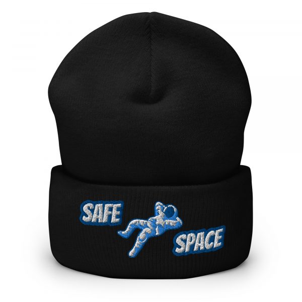 Safe Space Embroidered Knit Beanie with Cuff