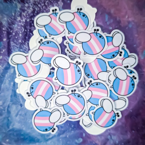Trans Pride Bee | Mini Sticker | Stevie's Safe Spaces